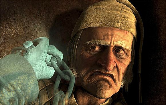 Jim Carrey se oculta bajo los rasgos envejecidos de Ebenezzer Scrooge - Jim Carrey se oculta bajo los rasgos envejecidos de Ebenezzer Scrooge -