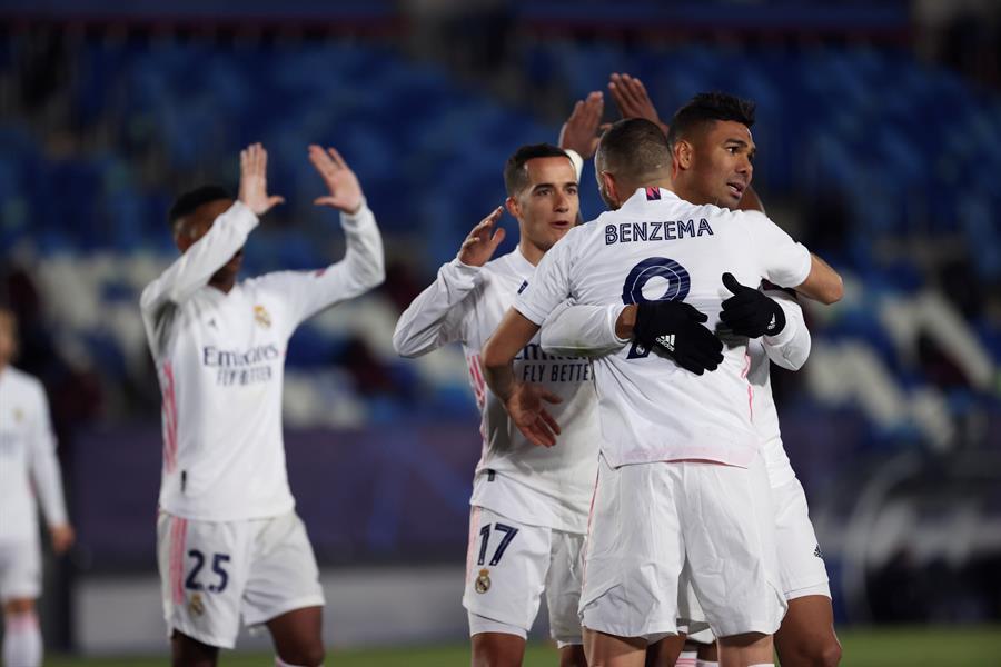 Doblete de Benzema. EFE Doblete de Benzema. EFE