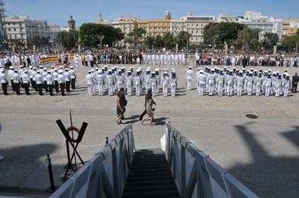 Durante la Jura de Bandera Eulogio García
