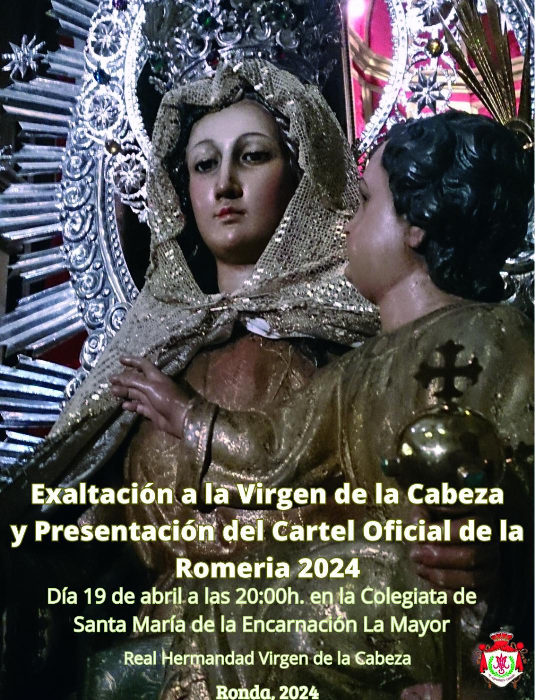 Cartel del acto de este viernes. HDAD. Virgen de la Cabeza