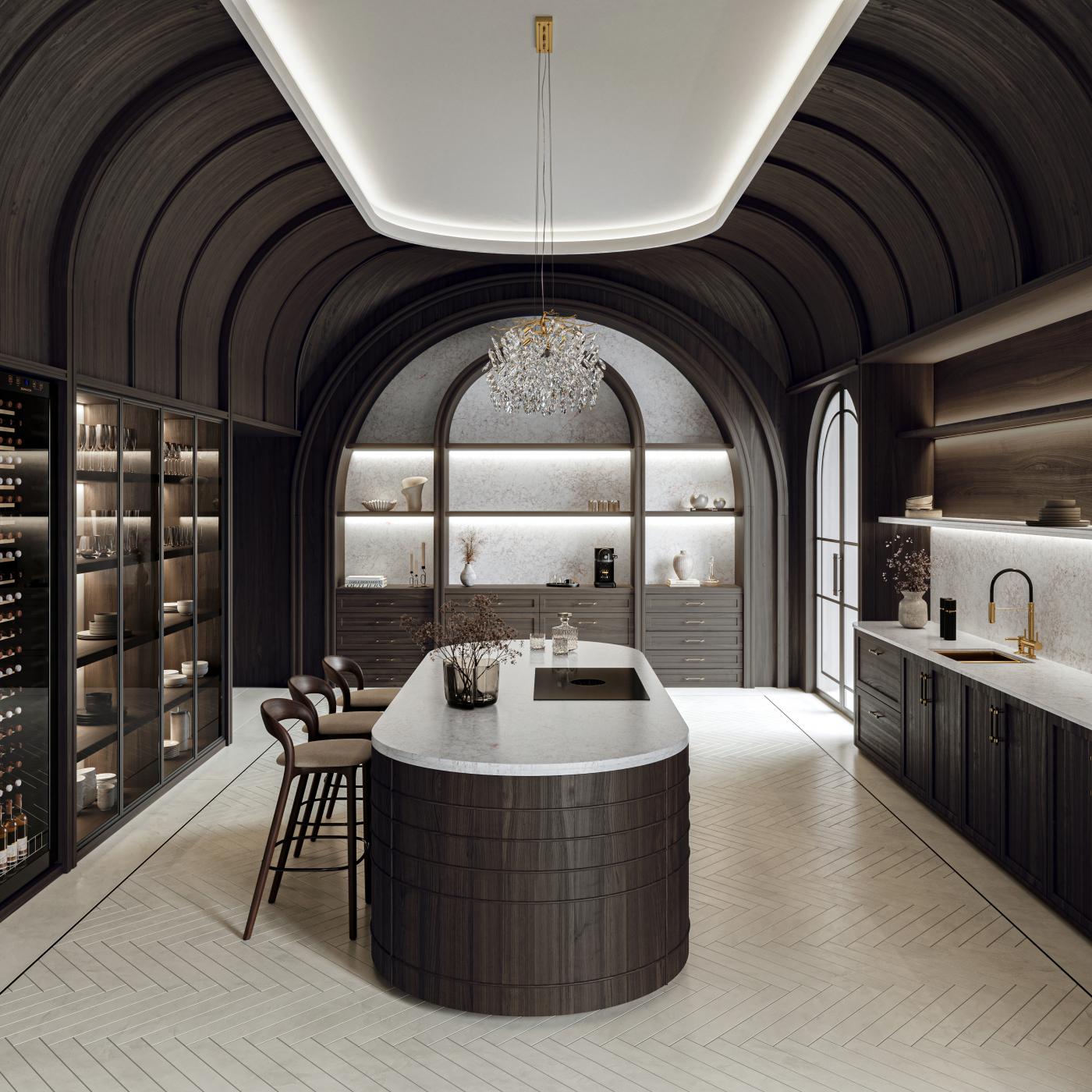 Silestone XM European Kitchen - Le Chic Boheme - Riviere Rose. 