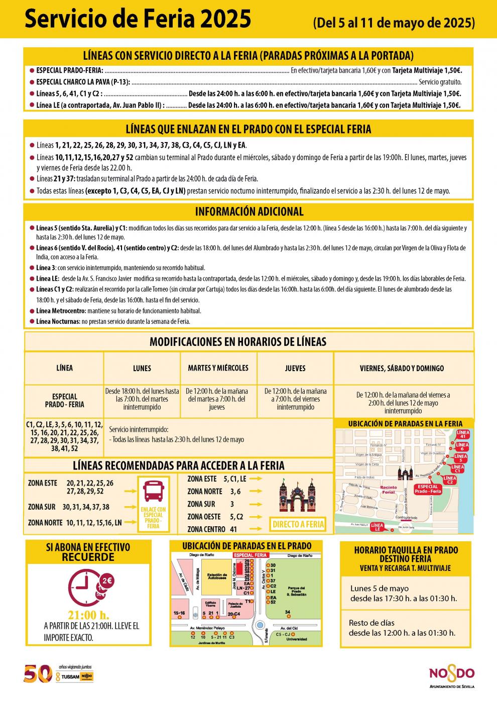 El servicio especial de Feria. Tussam