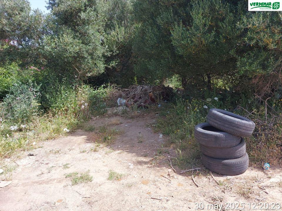 Imagen de residuos a la entrada del sendero algecireño - A.I.