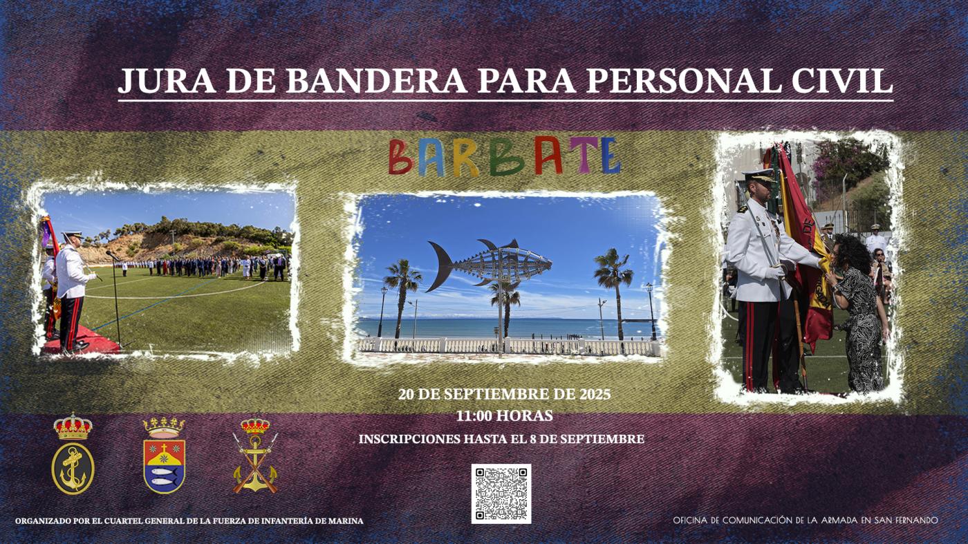 La Armada celebrará una Jura de Bandera en Barbate en el mes de septiembre