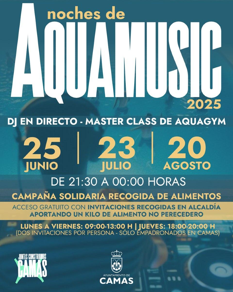 El AquaMusic regresa este verano a la piscina municipal de Camas con deporte y música