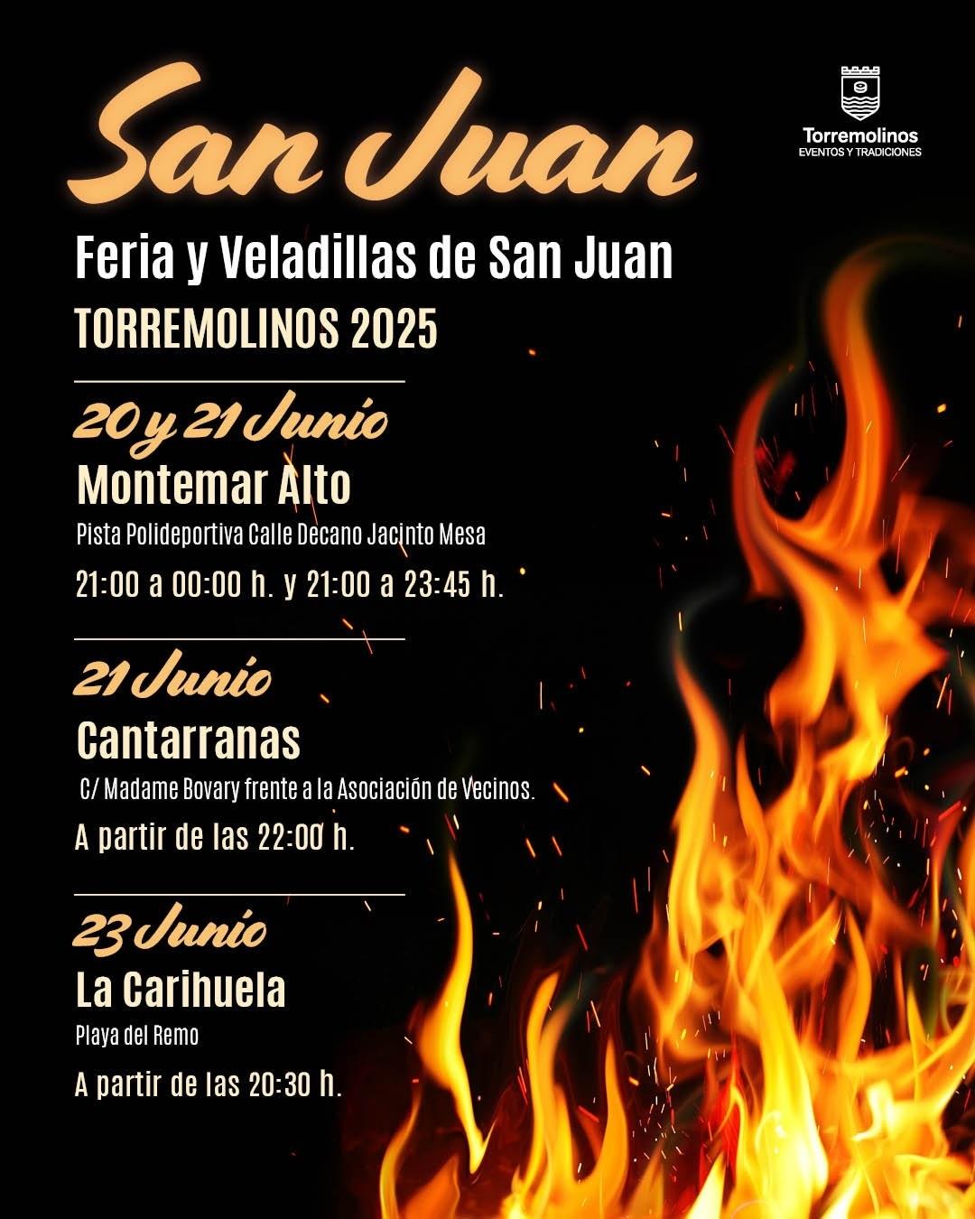 Cartel de celebración de San Juan en los barrios de Torremolinos. - AYUNTAMIENTO DE TORREMOLINOS
