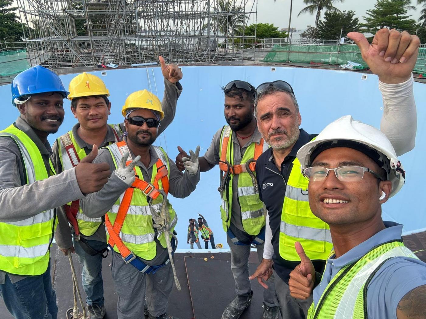 Una empresa arcense construye una piscina de salto en Singapur para el Campeonato Mundial