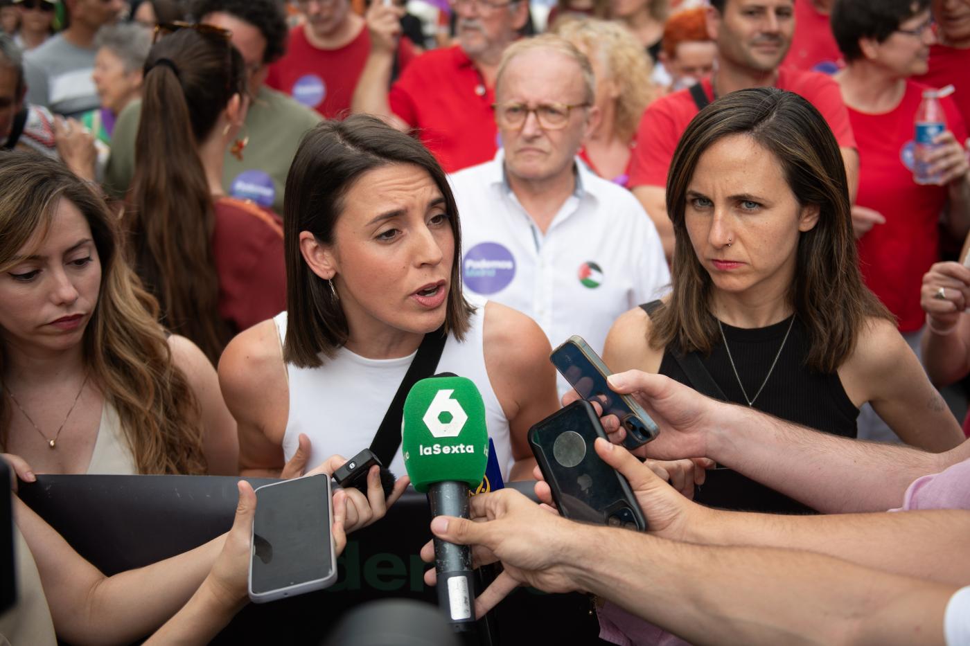 Irene Montero critica que el Gobierno pida desescalada y contención a Irán