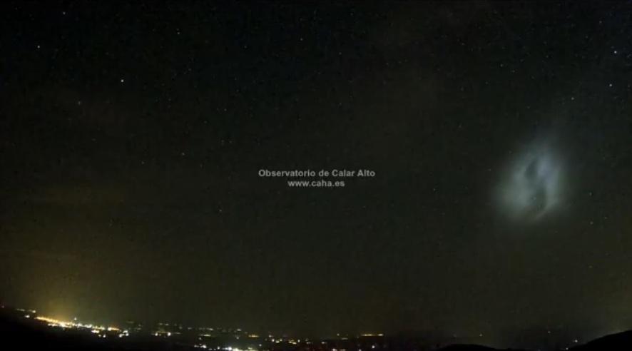 Calar Alto critica la contaminación tras captar la reentrada de restos de un Falcon 9