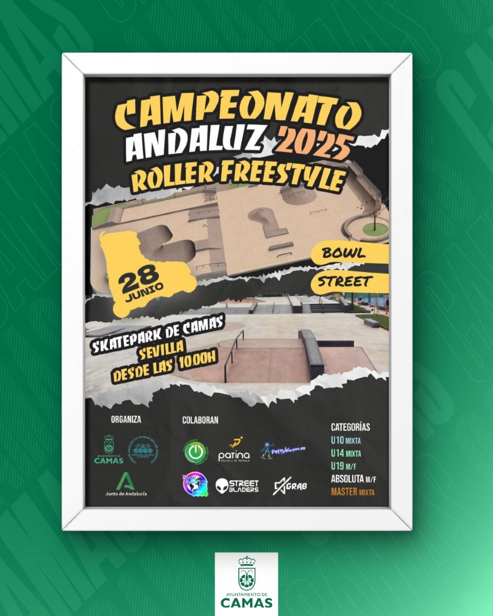 Camas acoge el Campeonato Andaluz Roller Freestyle 2025 este sábado 28 de junio