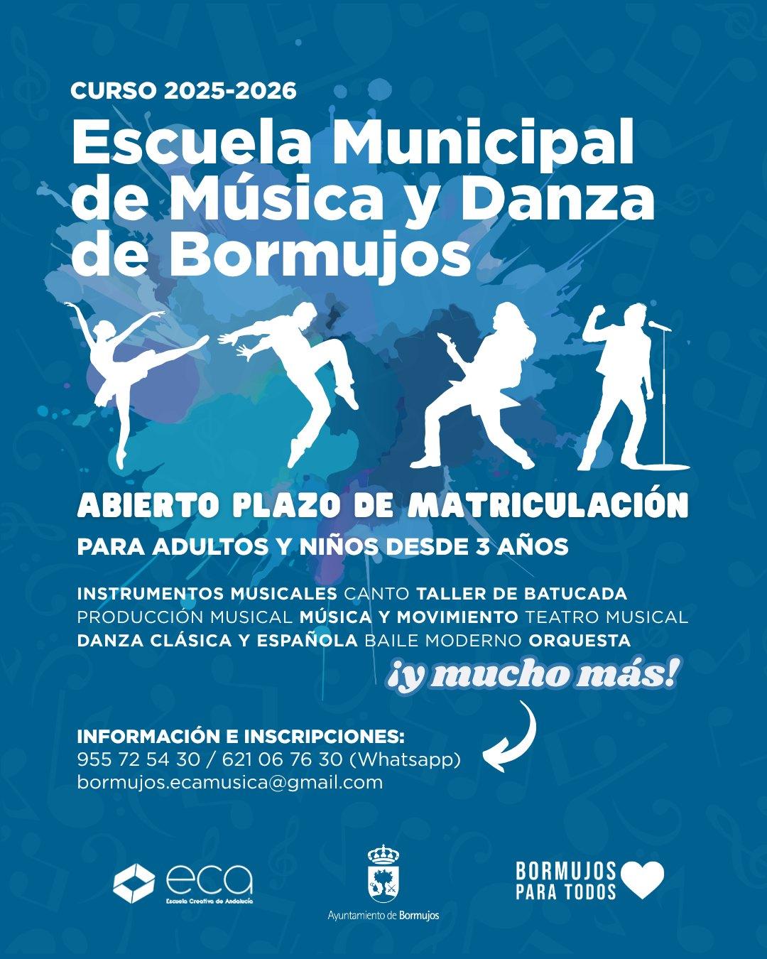 Abierto el plazo de matrícula 2025/2026 en la Escuela de Música de Bormujos
