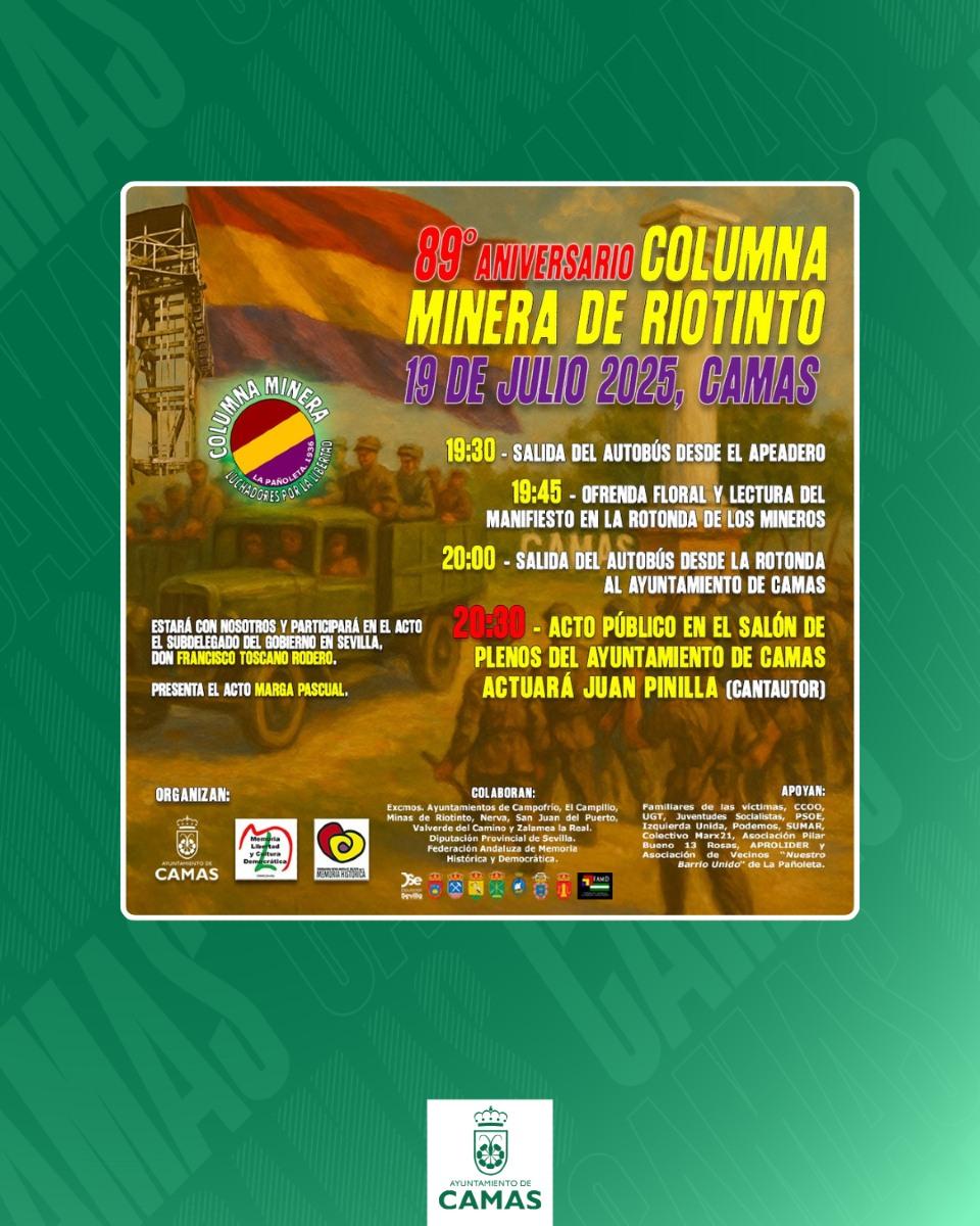 Camas conmemora el 89º aniversario de la Columna Minera con un homenaje