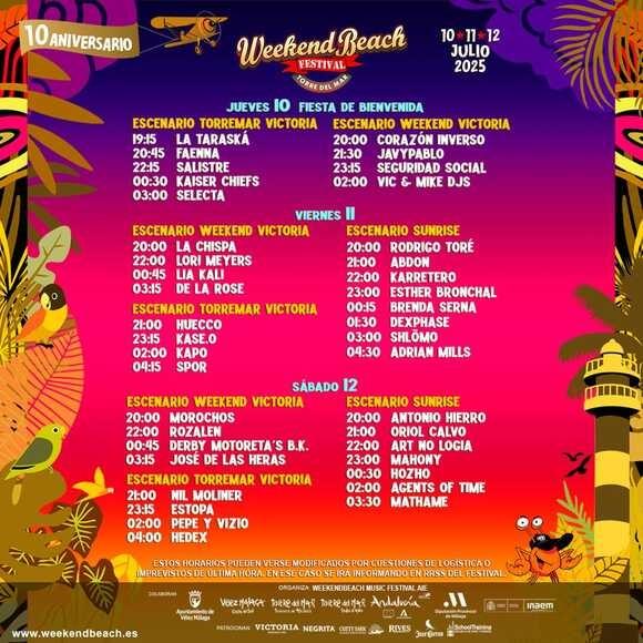 Weekend Beach anuncia horarios para un fin de semana de vértigo