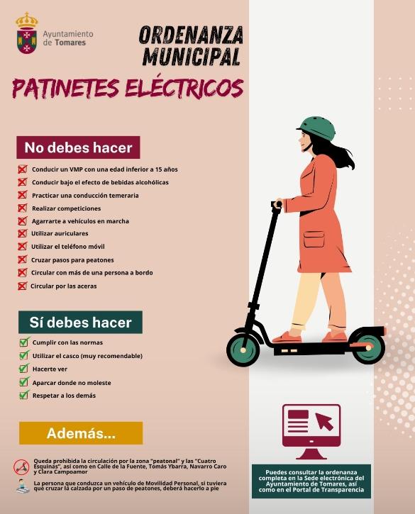 Tomares regula el uso de patinetes eléctricos y otros VMP para mejorar la seguridad vial