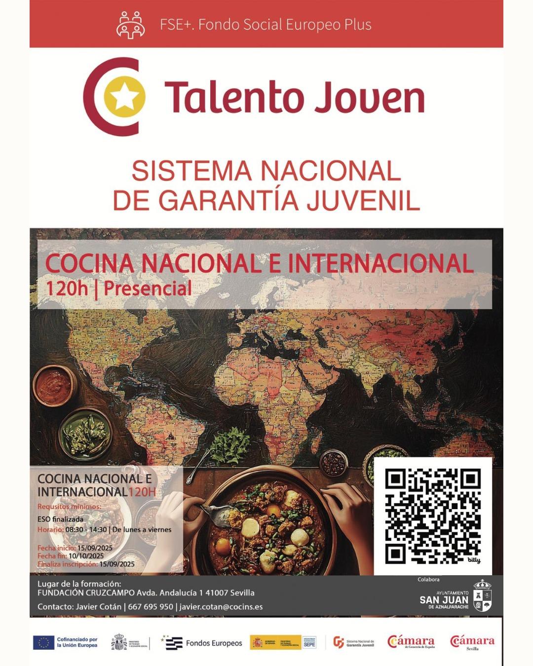 San Juan ofrece un curso gratuito de cocina internacional para jóvenes desempleados