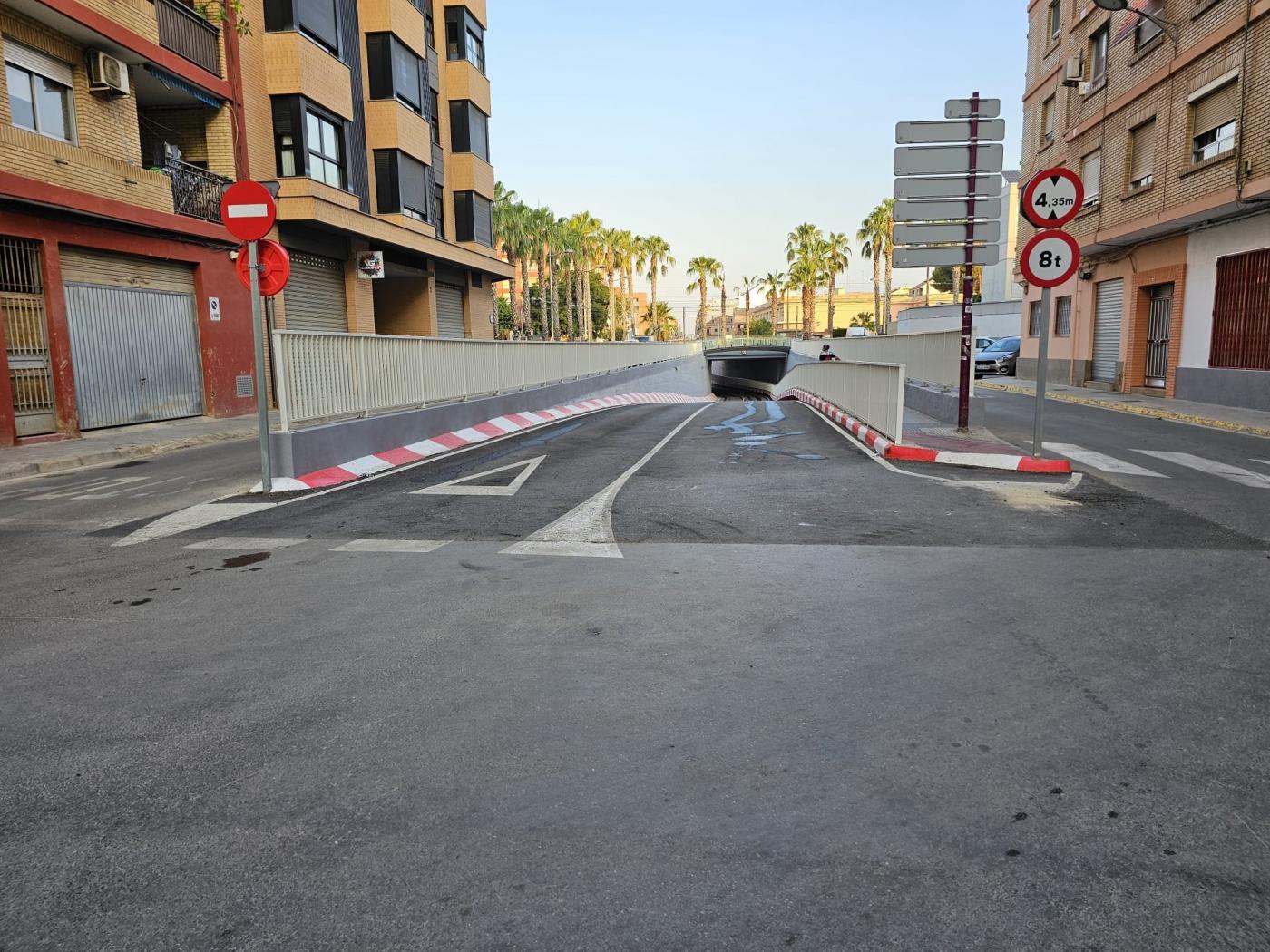 Alfafar y Benetússer reabren el túnel que une los dos municipios, dañado por la Dana