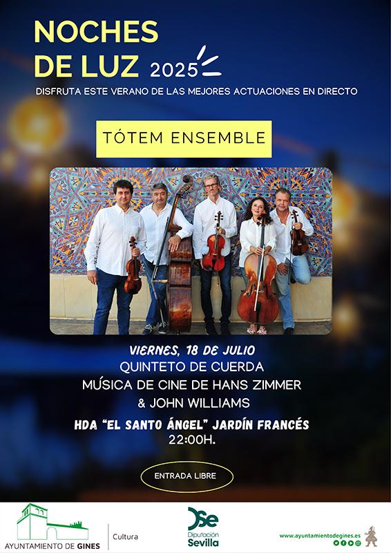 “Noches de Luz” regresa a Gines con Tótem Ensemble y un viaje musical único