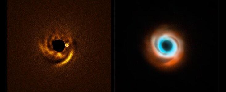 Un planeta recién nacido esculpe el polvo que le rodea