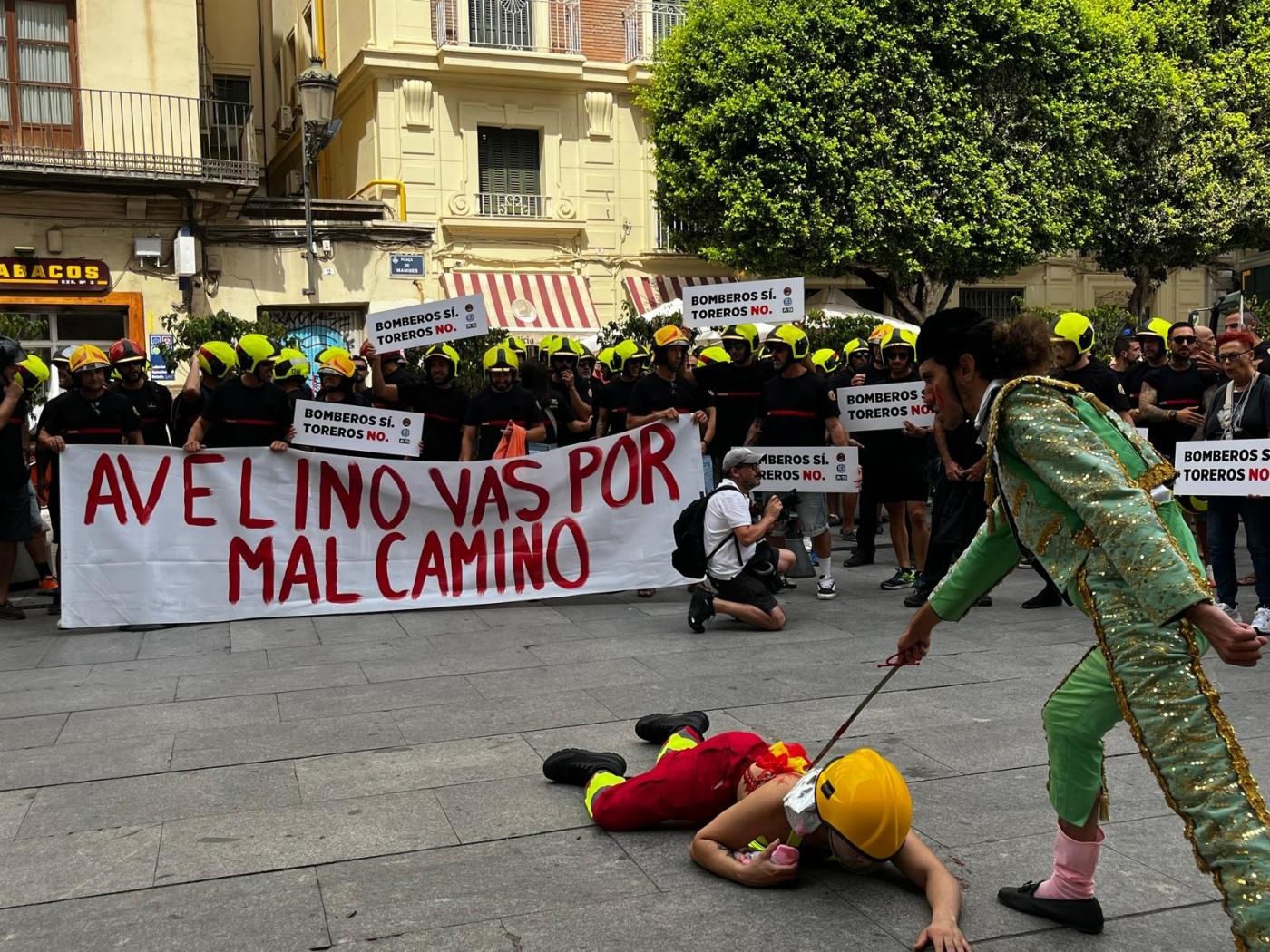 Protesta de efectivos. - Europa Press.