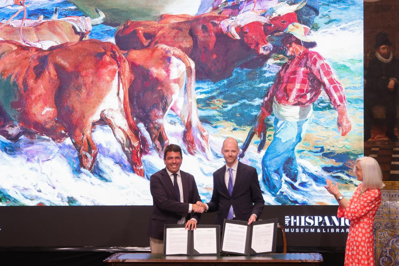 Firma del acuerdo entre la Generalitat y la Hispanic Society. - Europa Press.