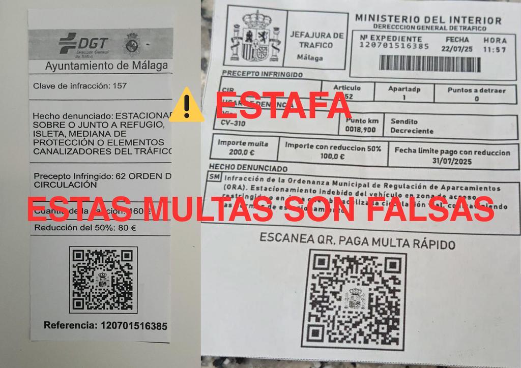 No te fíes: la Policía Local advierte de multas falsas con la imagen de Interior y DGT  