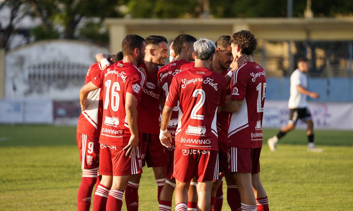 El Xerez CD celebra uno de los goles en el Pedro Garrido. - Xerez CD