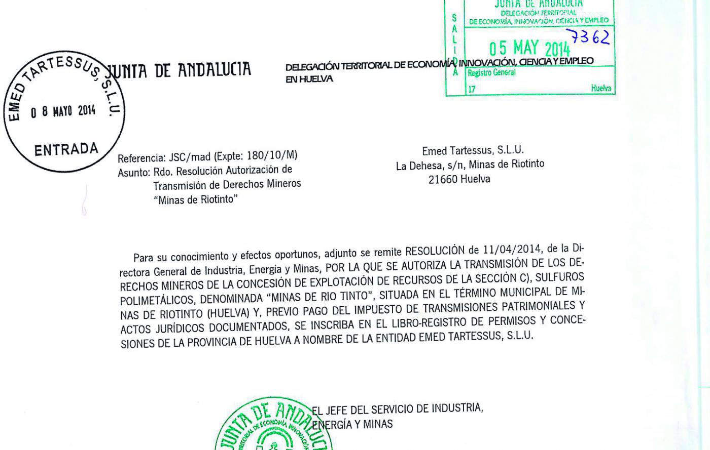 Resolución transmisión derecho VCO