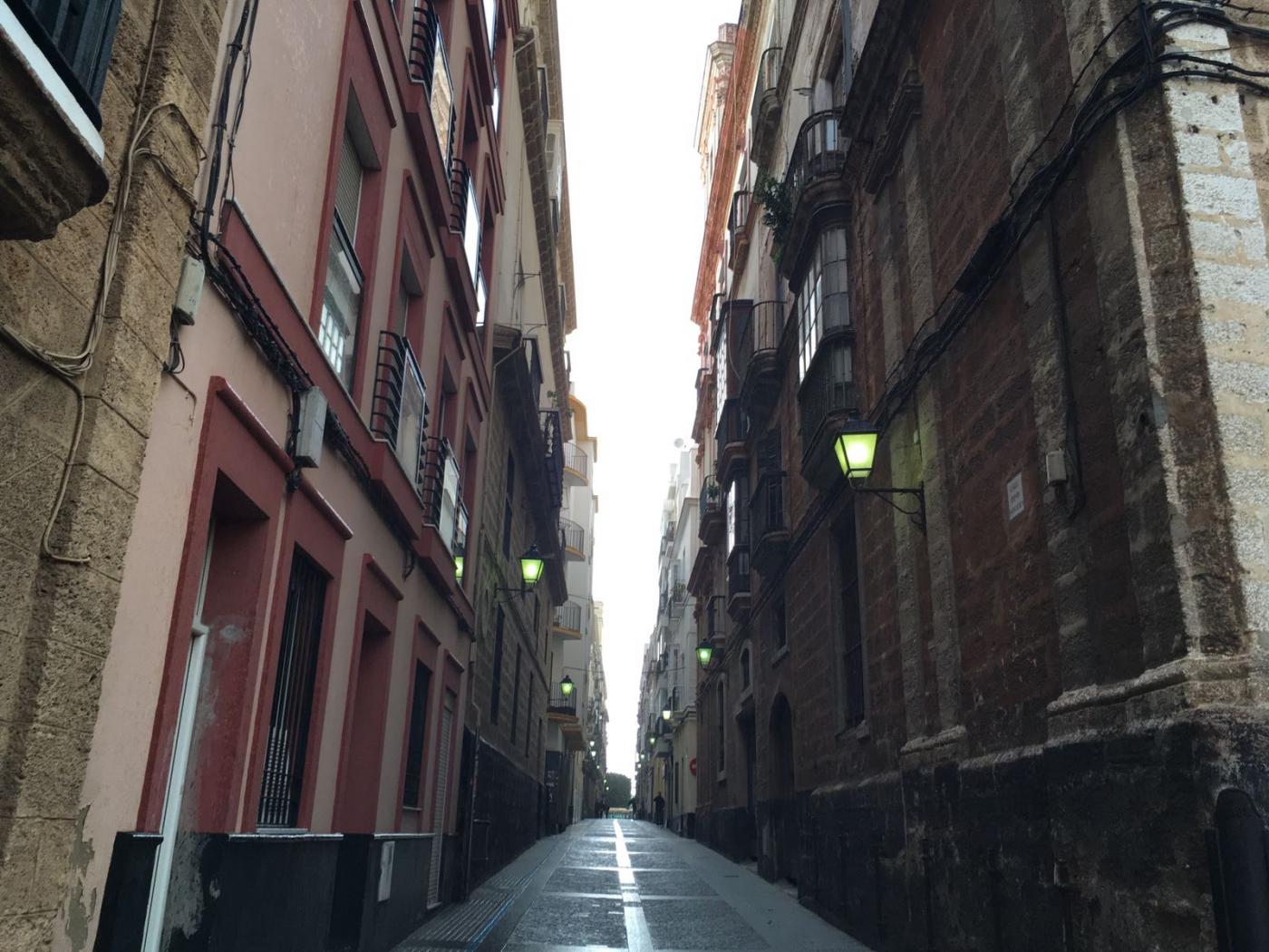Calles con alumbrado público en hora solar. CG