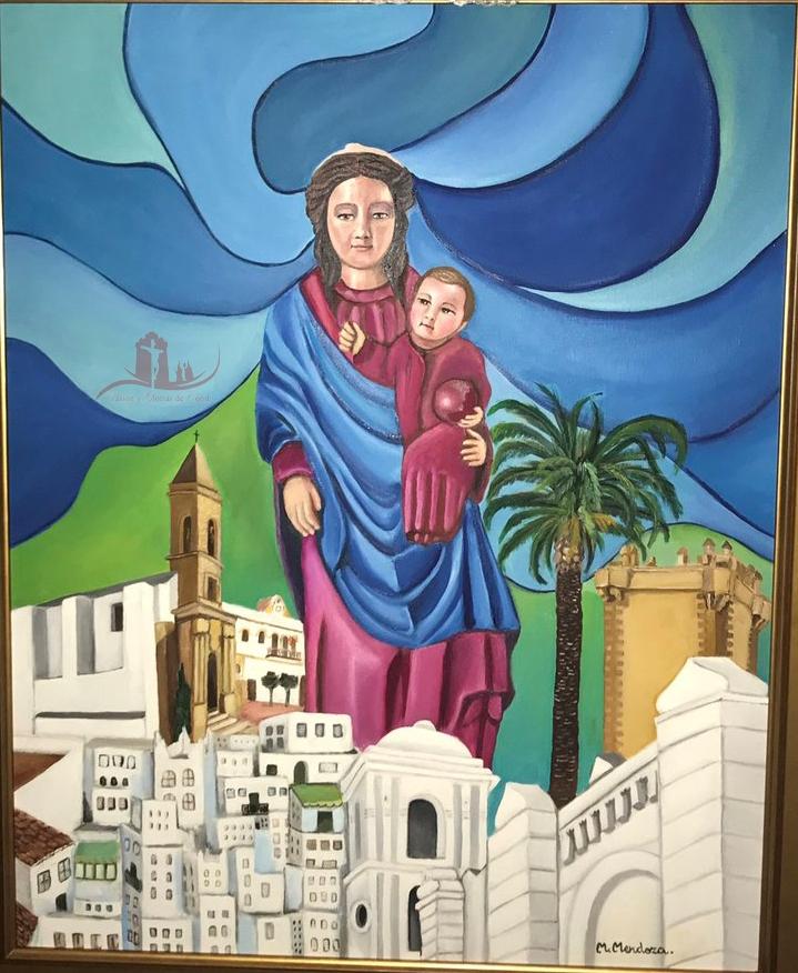 Cartel anunciador de la Patrona, autora Manuela Mendoza. 