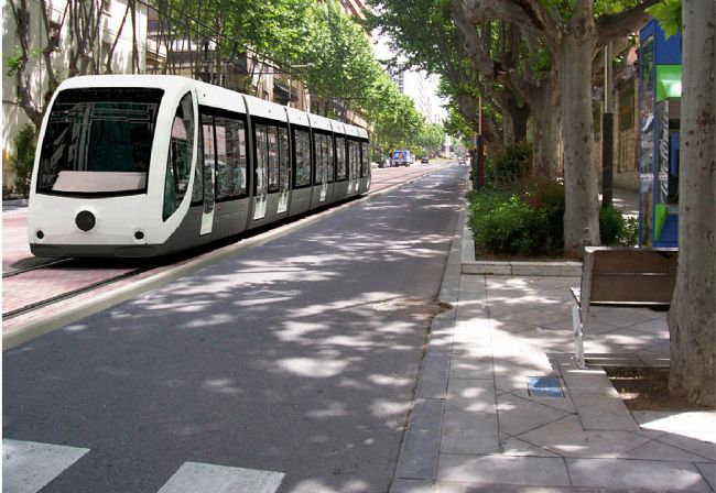 Estado en el que se quedaría el Paseo de la Estación con el tranvía Juan de Dios Ortiz