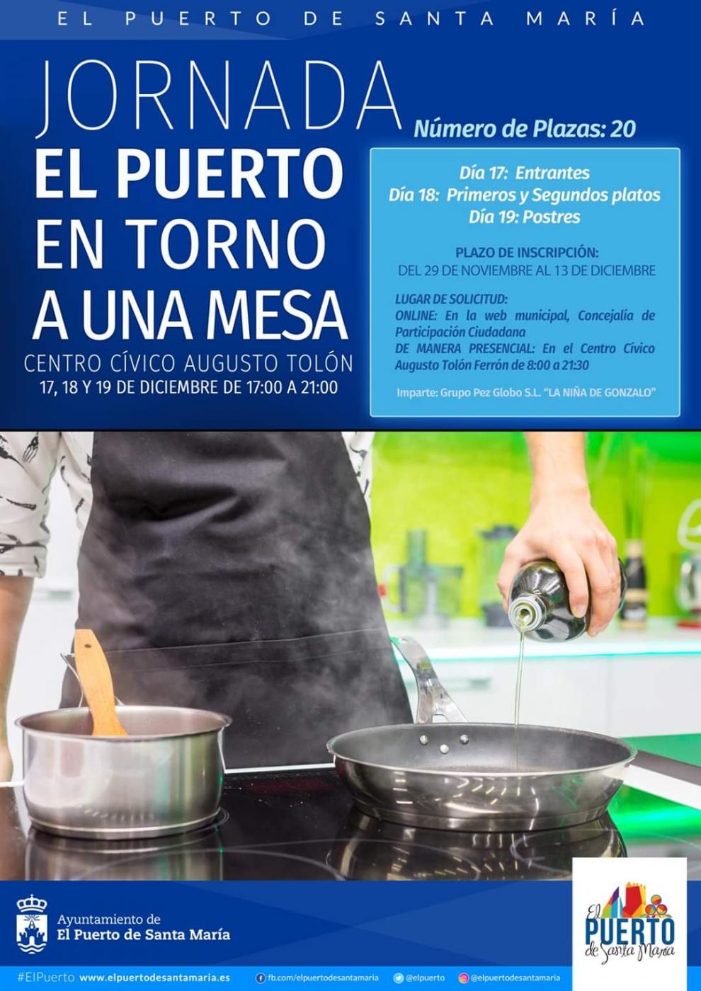 CARTEL JORNADAS EL PUERTO EN TORNO A UNA MESA. AI